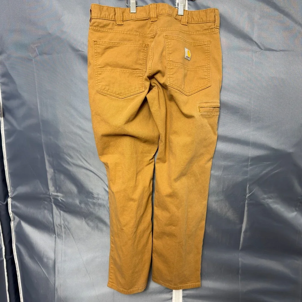Carhartt Work Pants Mens 33x30 Brown Rugged Flex Relaxed Fit Canvas Workwear